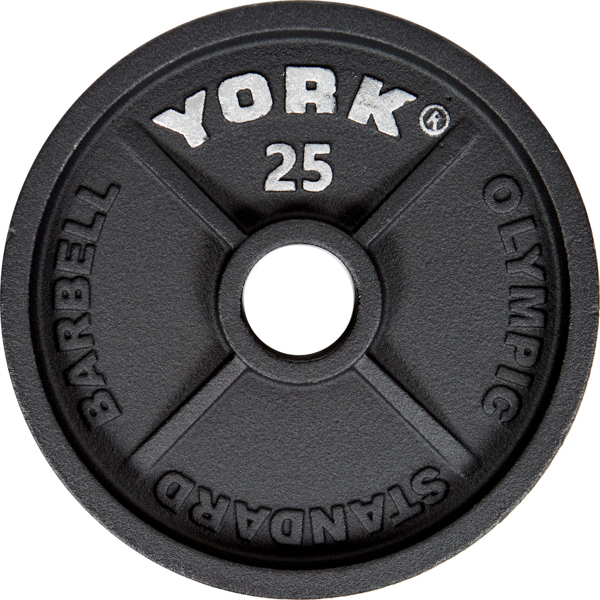 25 lbs. Intl Cast Iron Olympic Plate - Black